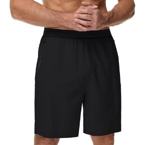 GYMELITE Men's Workout Running Shorts Gym Athletic Shorts 7'' Inseam Quick Dry Lightweight Shorts Sports with Zipper Pockets
