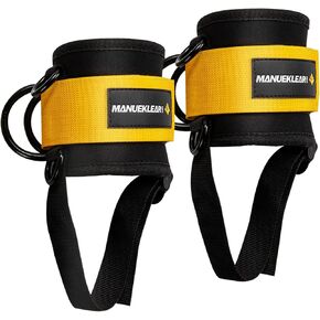 أحزمة الكاحل من مانويكلير لآلات الكابلات، ملحقات كابل الكاحل المبطنة للصالة الرياضية للرجال والنساء - خطاف وحلقة قوية وحلقة مزدوجة على شكل حرف D - ملحقات تمارين الجزء السفلي من الجسم لتمارين الغلوت والساق in Kuwait