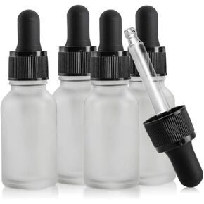 12Pcs 15ml/0.50 oz Glass Essential Oils Bottles Thick Frosted Dropper Bottle Vials Container for Cosmetics, serums, e-Liquid, Essential Oils, Aromatherapy, Lab or Home DIY Supplies (Translucent)