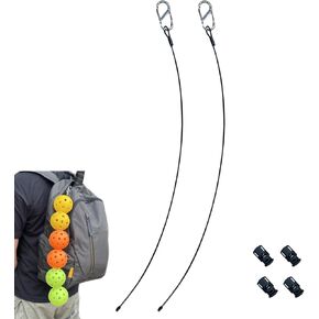 Pickleball Stringer Cable Chord, Pickleball Accessories for Storage, Innovative Pickleball Ball Holder, Light & Portable, Save Space, Widely & Easily Used, 2-Pack(No balls), Black
