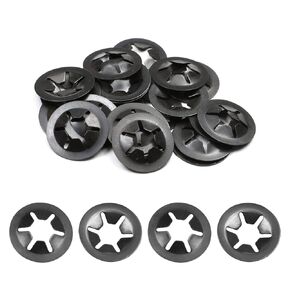 Othmro 10Pcs 6×16mm Internal Tooth Starlock Washers Push On Speed Clips Fasteners Assortment Kit Quick Speed Locking Washers Stainless Steel Lock Washers for Machinery Equipment Grey