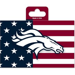 Rico Industries NFL Football Denver Broncos Patriotic 5" x 7" Vinyl Die-Cut Decal - Car/Truck/Home Accessory