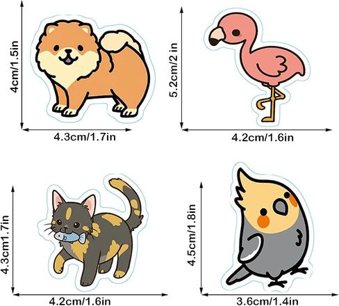 Cute Animal Stickers 100Pcs,SPRT Vinyl Waterproof Cartoon Animal Stickers for Water Bottle,Water Bottle Sticker Decal for Kids Boys Girls Teens Adults in Saudi Arabia