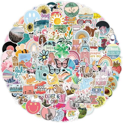 Cute Animal Stickers 100Pcs,SPRT Vinyl Waterproof Cartoon Animal Stickers for Water Bottle,Water Bottle Sticker Decal for Kids Boys Girls Teens Adults in Saudi Arabia