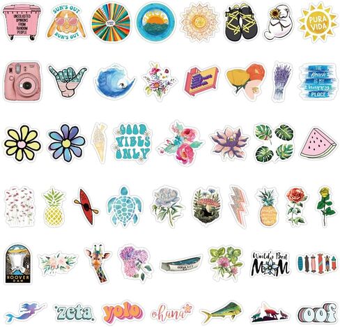Cute Animal Stickers 100Pcs,SPRT Vinyl Waterproof Cartoon Animal Stickers for Water Bottle,Water Bottle Sticker Decal for Kids Boys Girls Teens Adults in Saudi Arabia