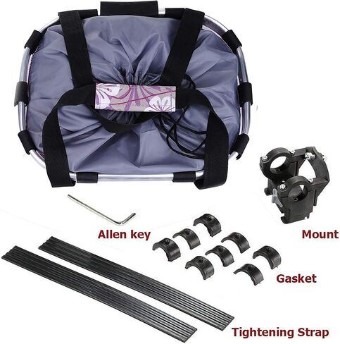 CZXJKKL Bike Basket, Foldable Small Pet Cat Dog Carrier Front Removable Bicycle Handlebar Basket Quick Release Easy Install Detachable Cycling Bag Mountain Picnic Shopping in Saudi Arabia