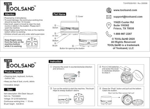 مكنسة كهربائية صغيرة محمولة على سطح المكتب ولا سلكية تعمل بالبطارية (أسود/أبيض) in Kuwait