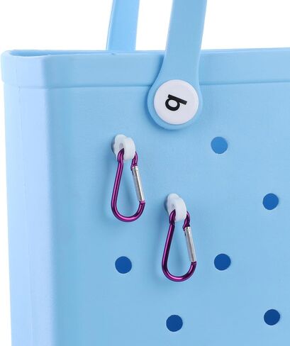 2Pcs Hooks Set Accessories for Bogg Bags and Simply Southern Totes,Insert Key Chain Holder Charm for Small & Large Rubber Beach Bags and Totes(White + Purple) in Saudi Arabia