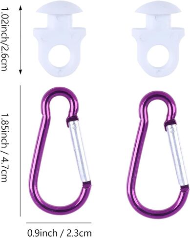 2Pcs Hooks Set Accessories for Bogg Bags and Simply Southern Totes,Insert Key Chain Holder Charm for Small & Large Rubber Beach Bags and Totes(White + Purple) in Saudi Arabia