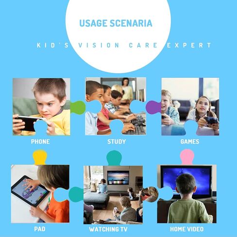 FONHCOO Blue Light Blocking Glasses for Kids, Computer Gaming Glasses for Boys and Girls Age 3-15 with Anti Glare & Eyestrain & Blue Ray (Black Blue) in Saudi Arabia