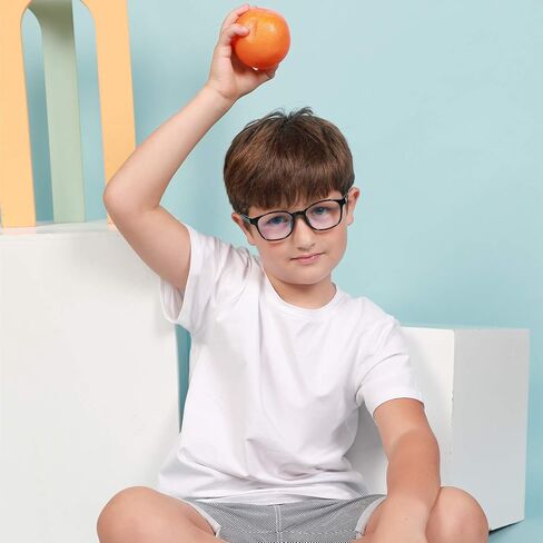 FONHCOO Blue Light Blocking Glasses for Kids, Computer Gaming Glasses for Boys and Girls Age 3-15 with Anti Glare & Eyestrain & Blue Ray (Black Blue) in Saudi Arabia