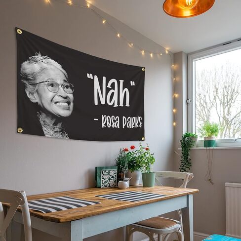Rosa Parks Nah Flag 3x5 Feet Banner Funny Flags for Room Cool Tapestry Man Cave Wall Decor with Brass Grommets for College Dorm Room in Kuwait