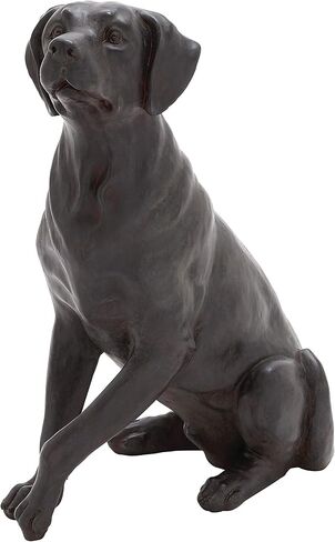 Deco 79 Polystone Dog Decorative Sculpture Home Decor Statue, Accent Figurine 14" x 9" x 20", Brown in Kuwait