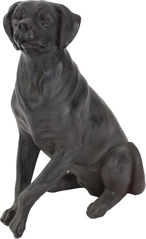 Deco 79 Polystone Dog Decorative Sculpture Home Decor Statue, Accent Figurine 14" x 9" x 20", Brown in Kuwait