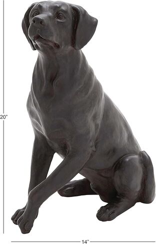 Deco 79 Polystone Dog Decorative Sculpture Home Decor Statue, Accent Figurine 14" x 9" x 20", Brown in Kuwait