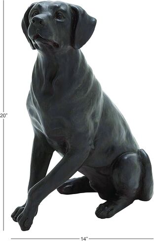 Deco 79 Polystone Dog Decorative Sculpture Home Decor Statue, Accent Figurine 14" x 9" x 20", Brown in Kuwait