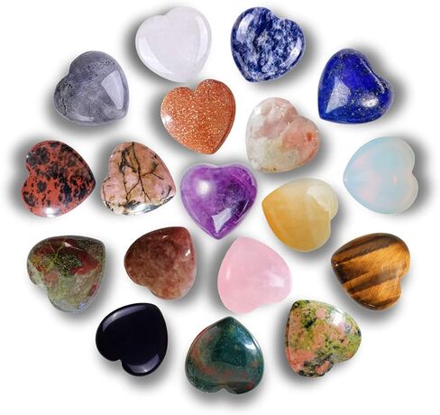 12 Packs 1.18 Inches Rose Quartz Heart Shaped Crystals Healing Palm Worry Pocket Stones for Reiki Jewelry Making Home Decor in Saudi Arabia