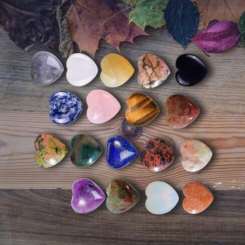 12 Packs 1.18 Inches Rose Quartz Heart Shaped Crystals Healing Palm Worry Pocket Stones for Reiki Jewelry Making Home Decor in Saudi Arabia