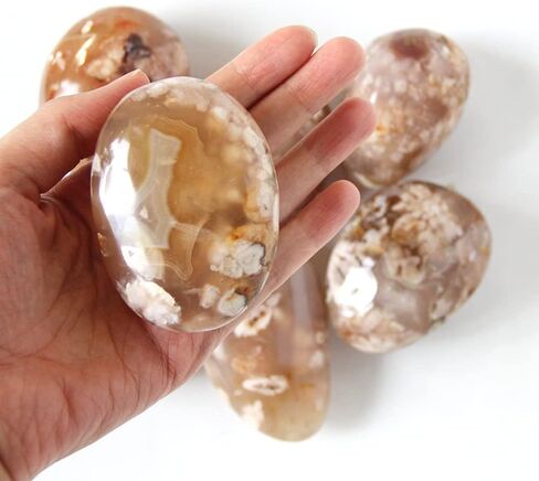 Natural Polished Palm Pocket Stone Agate Crystal Quartz Meditation Therapy Reiki Gemstone in Saudi Arabia