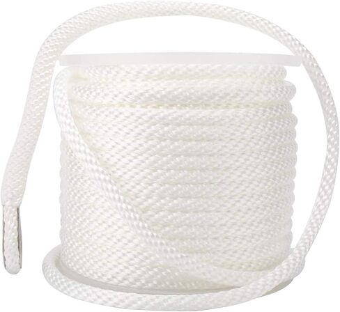 NovelBee 1/2" x 200' Premium Solid Braid MFP Anchor Line,Best Polypropylene Rope with Stainless Steel Thimble (White) in Kuwait