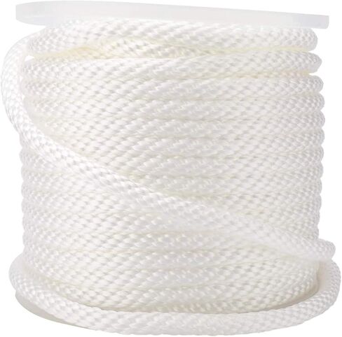 NovelBee 1/2" x 200' Premium Solid Braid MFP Anchor Line,Best Polypropylene Rope with Stainless Steel Thimble (White) in Kuwait