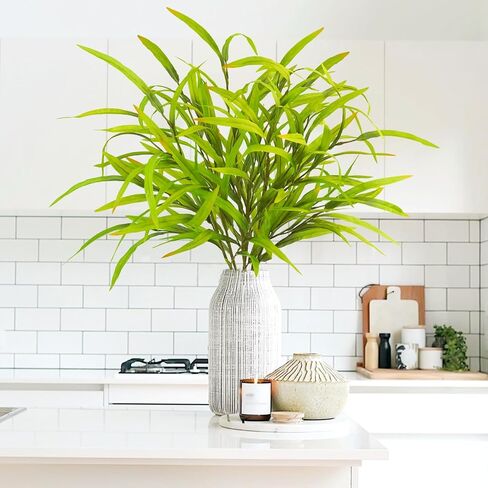 6pcs Artificial Eucalyptus Leaves Grass Stems 27.5" Artificial Spring Greenery Stems Plants Fake Eucalyptus Plant Branches for Flower Arrangement Bouquets Floral Vase Wedding Decor in Saudi Arabia