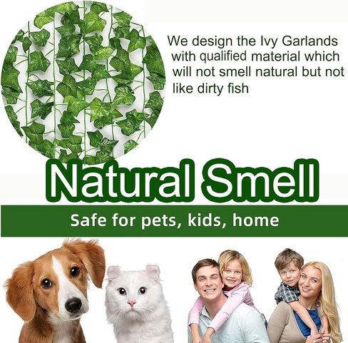 38Pack Fake Ivy Garlands Leaves Artificial Vines Faux Green Hanging Plants for Bedroom Wall House Decor Outdoor Wedding Photography Backdrops, Non-discoloring (Green) in Kuwait