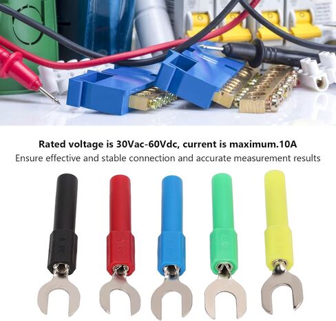 10pcs Fork Spade Wire Connectors PVC Brass Y Type Plug Terminal U Type Banana Plug Adapter for Electronic Industrial Equipment in Saudi Arabia