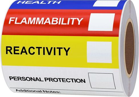 Hybsk Chemical Safety Labels for SDS NFPA HMIS OSHA | 4x3 inches MSDS Stickers with GHS Pictograms | HMIS & Hazard Compliant 100pcs Stickers in Saudi Arabia