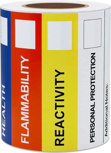 Hybsk Chemical Safety Labels for SDS NFPA HMIS OSHA | 4x3 inches MSDS Stickers with GHS Pictograms | HMIS & Hazard Compliant 100pcs Stickers in Saudi Arabia