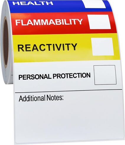 Hybsk Chemical Safety Labels for SDS NFPA HMIS OSHA | 4x3 inches MSDS Stickers with GHS Pictograms | HMIS & Hazard Compliant 100pcs Stickers in Saudi Arabia