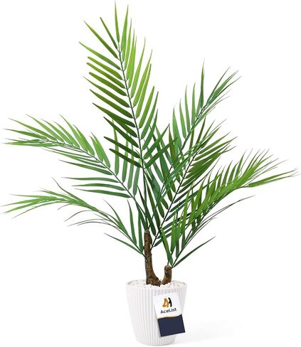 AceList Elegant Fake Palm Tree | 24" Artificial Palm Tree for Indoor Decor | Eco-Friendly, Maintenance-Free | Perfect for Home & Office | Stylish Faux Tropical Greenery in Kuwait