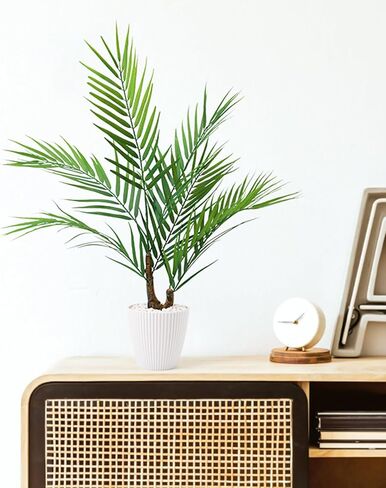 AceList Elegant Fake Palm Tree | 24" Artificial Palm Tree for Indoor Decor | Eco-Friendly, Maintenance-Free | Perfect for Home & Office | Stylish Faux Tropical Greenery in Kuwait