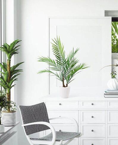 AceList Elegant Fake Palm Tree | 24" Artificial Palm Tree for Indoor Decor | Eco-Friendly, Maintenance-Free | Perfect for Home & Office | Stylish Faux Tropical Greenery in Kuwait