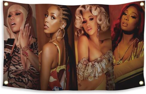 كاردي مغني الراب B نسيج المغني العلم ديكور للتعليق على الحائط نسيج الصيف لغرفة النوم غرفة المعيشة النوم 3x5 قدم in Kuwait