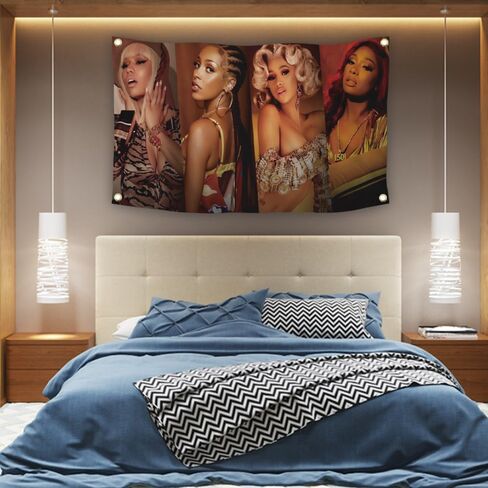 كاردي مغني الراب B نسيج المغني العلم ديكور للتعليق على الحائط نسيج الصيف لغرفة النوم غرفة المعيشة النوم 3x5 قدم in Kuwait