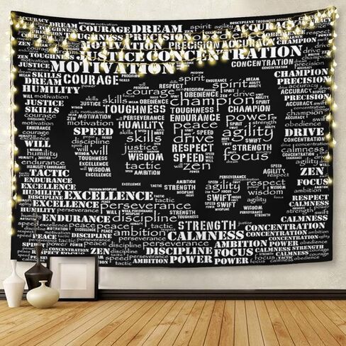 Emvency نسيج طباعة 60x80 بوصة الدافع جوهر من مقاتلة الصالة الرياضية كلمة كيك بوكسينغ رياضي الكاراتيه التفاني الجدار الشنق ديكور المنزل in Kuwait