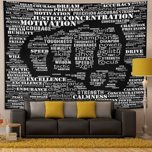 Emvency نسيج طباعة 60x80 بوصة الدافع جوهر من مقاتلة الصالة الرياضية كلمة كيك بوكسينغ رياضي الكاراتيه التفاني الجدار الشنق ديكور المنزل in Kuwait