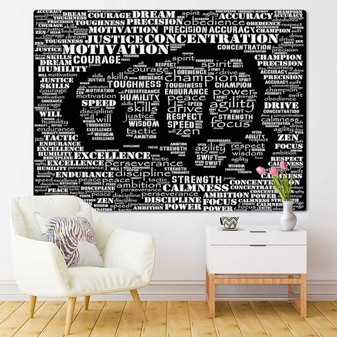 Emvency نسيج طباعة 60x80 بوصة الدافع جوهر من مقاتلة الصالة الرياضية كلمة كيك بوكسينغ رياضي الكاراتيه التفاني الجدار الشنق ديكور المنزل in Kuwait