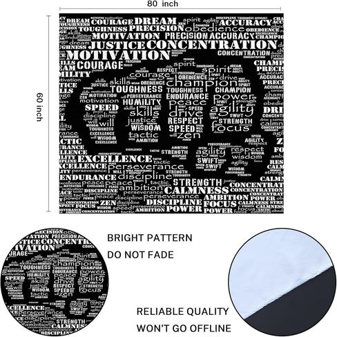 Emvency نسيج طباعة 60x80 بوصة الدافع جوهر من مقاتلة الصالة الرياضية كلمة كيك بوكسينغ رياضي الكاراتيه التفاني الجدار الشنق ديكور المنزل in Kuwait