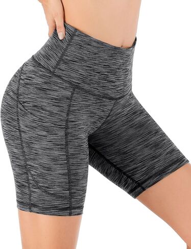 IUGA Biker Shorts Women 6" Workout Shorts Women with Pockets High Waisted Yoga Running Gym Spandex Compression Shorts in Saudi Arabia