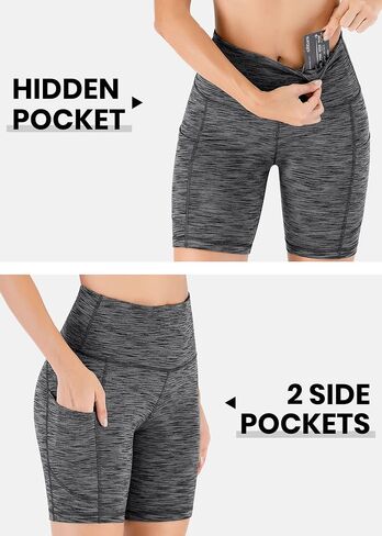 IUGA Biker Shorts Women 6" Workout Shorts Women with Pockets High Waisted Yoga Running Gym Spandex Compression Shorts in Saudi Arabia
