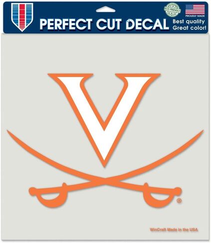 Wincraft NCAA University of Virginia 95752010 Perfect Cut Color Decal, 8" x 8", Black in Saudi Arabia