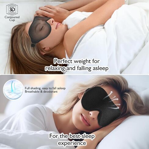 قناع النوم، قناع العين للنوم لحجب الضوء للنوم على الظهر والجانب، أغطية عين محيطة ثلاثية الأبعاد، قناع عين ناعم للنوم مع حزام مطاطي قابل للتعديل، قناع نوم بدون ضغط على العين in Saudi Arabia