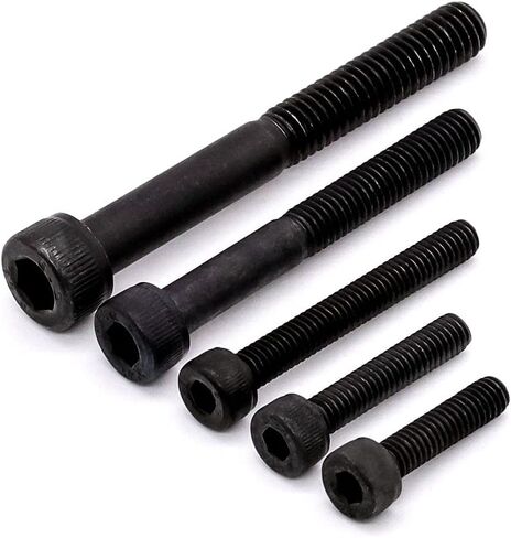 Glvaner M6-1.0mm x 25mm طول الخيط المقبس غطاء الرأس مسامير 30 قطعة الصف 12.9 سبائك الصلب الأسود أكسيد النهاية الخارجية 18-8 تغطية الموضوع الكامل in Saudi Arabia