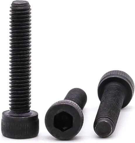 Glvaner M6-1.0mm x 25mm طول الخيط المقبس غطاء الرأس مسامير 30 قطعة الصف 12.9 سبائك الصلب الأسود أكسيد النهاية الخارجية 18-8 تغطية الموضوع الكامل in Saudi Arabia