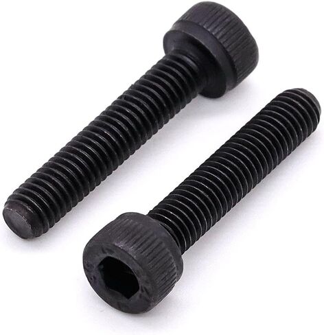 Glvaner M6-1.0mm x 25mm طول الخيط المقبس غطاء الرأس مسامير 30 قطعة الصف 12.9 سبائك الصلب الأسود أكسيد النهاية الخارجية 18-8 تغطية الموضوع الكامل in Saudi Arabia