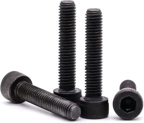 Glvaner M6-1.0mm x 25mm طول الخيط المقبس غطاء الرأس مسامير 30 قطعة الصف 12.9 سبائك الصلب الأسود أكسيد النهاية الخارجية 18-8 تغطية الموضوع الكامل in Saudi Arabia