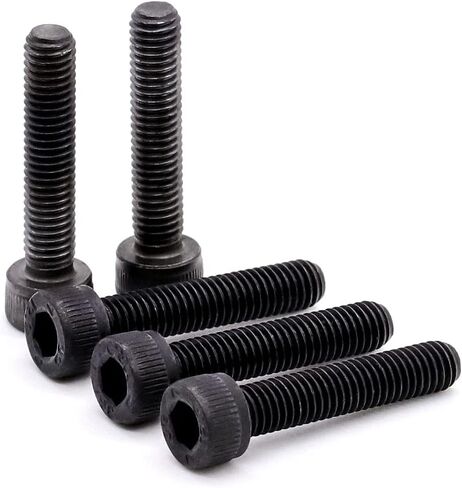 Glvaner M6-1.0mm x 25mm طول الخيط المقبس غطاء الرأس مسامير 30 قطعة الصف 12.9 سبائك الصلب الأسود أكسيد النهاية الخارجية 18-8 تغطية الموضوع الكامل in Saudi Arabia
