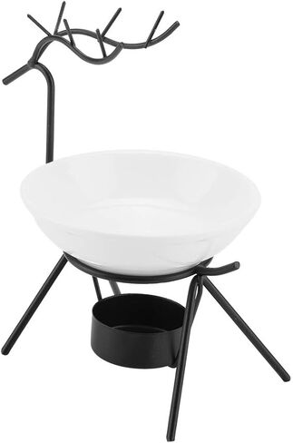 Yinuoday Candle Holder Oil Burner, Ceramic Tealight Oil Diffuser Deer Shape Iron Essential Oil Aroma Burner Candle Holder Home Decoration in Kuwait